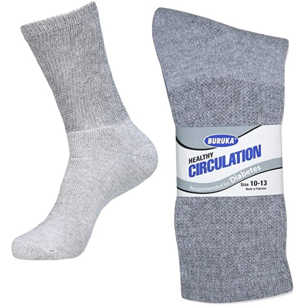 Mens 10-13 Diabetic Crew Socks